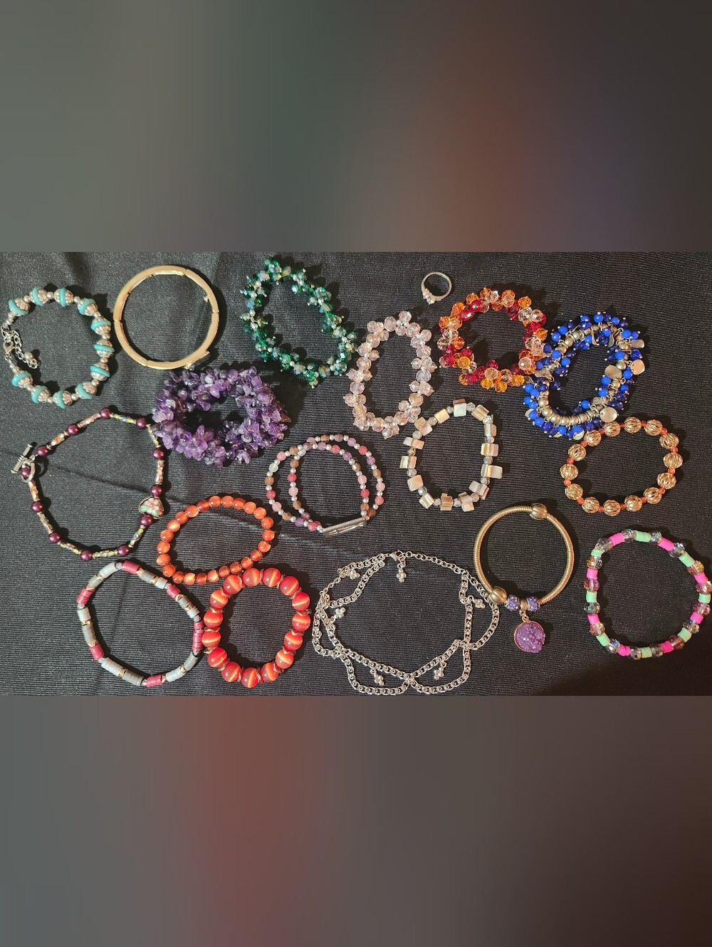 Multicolor Beaded Women's Bracelets & One Ring